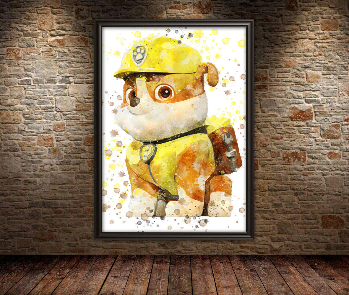 RUBBLE PAW PATROL Kids Poster Paw Patrol Wall Art Deco Chase Wall