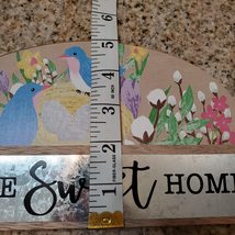 Decorative Wooden Plaque, Home Sweet Home, Bluebirds with Nest and Flowers image 7