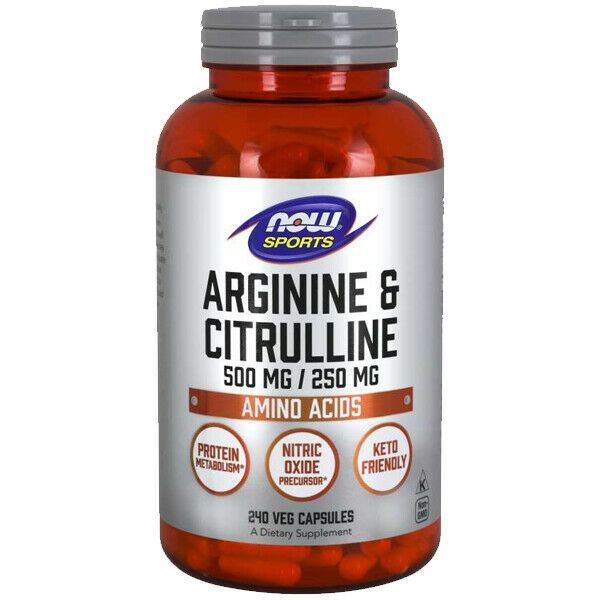 LArginine & LCitrulline Amino Acids 240 Caps Metabolism Muscle Now