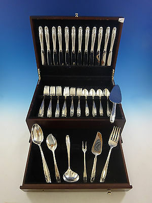 Primary image for Stradivari by Wallace Sterling Silver Flatware Set For 12 Service 55 Pieces