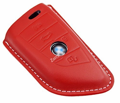 Image of Real Leather Smart Key Case Cover Trim fit BMW key fob X5 X6 F15 F16 2015 2016 2