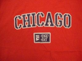 Chicago Illinois USA City Vacation Red T Shirt L - $17.17