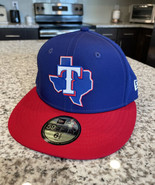 Texas Rangers New Era 59Fifty MLB Batting BP Blue Red Fitted Hat Cap Siz... - $39.59