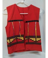 Native American Seminole Boys Traditional Ribbon Patchwork Lined Vest Re... - $50.00