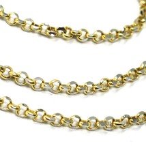 SOLID 18K TWO TONE GOLD, 2.5 MM SIDE DIAMOND CUT ROLO CABLE CHAIN, BRIGHT 18“ image 2