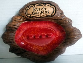Vintage 1960's Treasure Craft Ashtray Busch Gardens Souvenir Orange/Red See Pic - $11.69