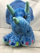 Wild Republic Blue Triceratop with painted nails 14 inch plush Soft - $12.85