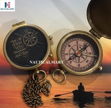 NauticalMart Not All Those Who Wander are Lost Brass Antique Dial Marine Brass C