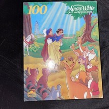 WALT DISNEY&#39;S SNOW WHITE and The Seven Dwarfs 100 Piece Puzzle VTG Complete - $7.91