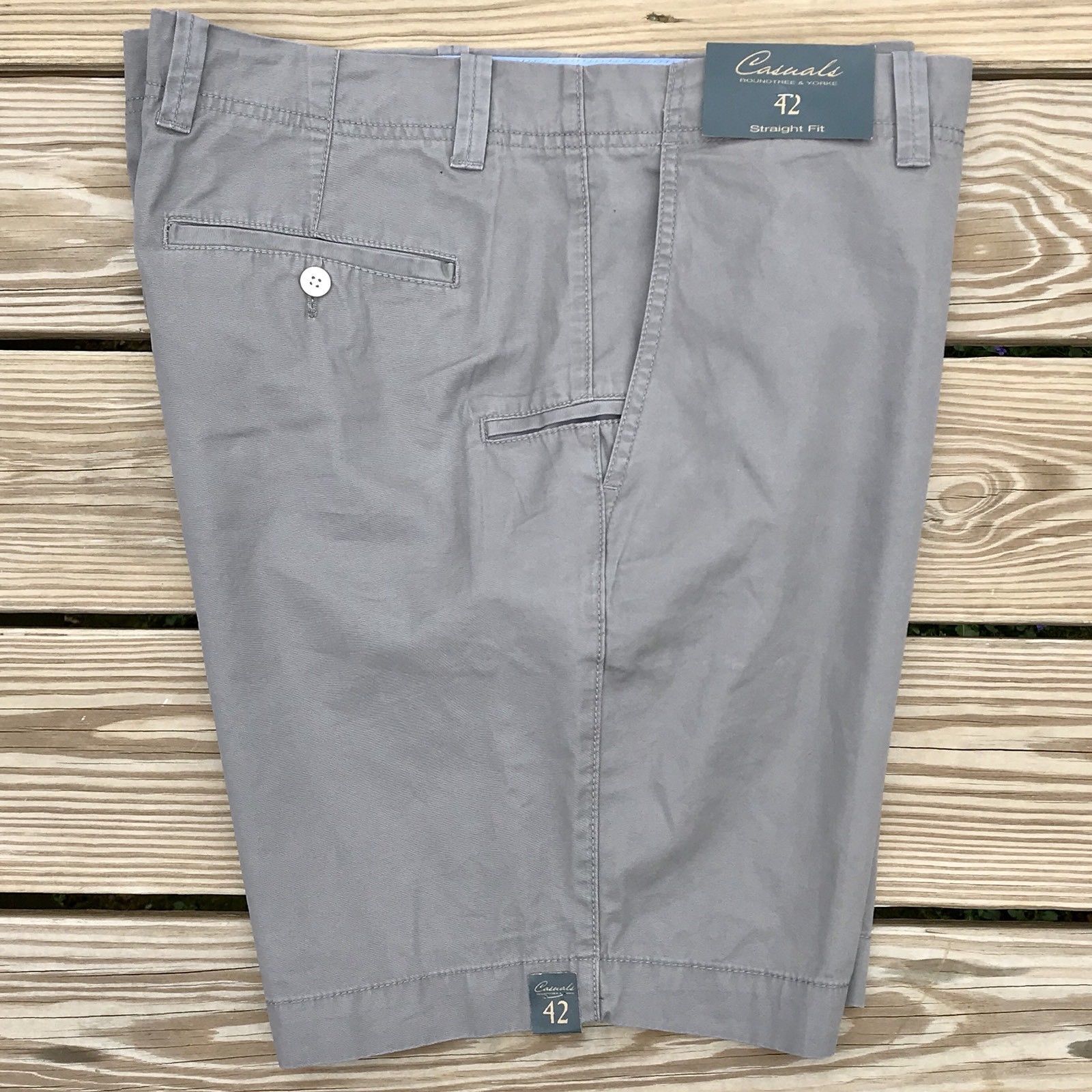 Roundtree Yorke Men's Shorts 7" Inseam Cell Phone Pocket Cotton NWT