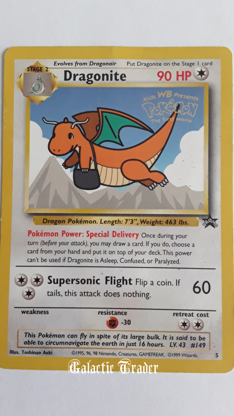 Kids WB Presents Pokemon The First Movie Pokemon Trading Card