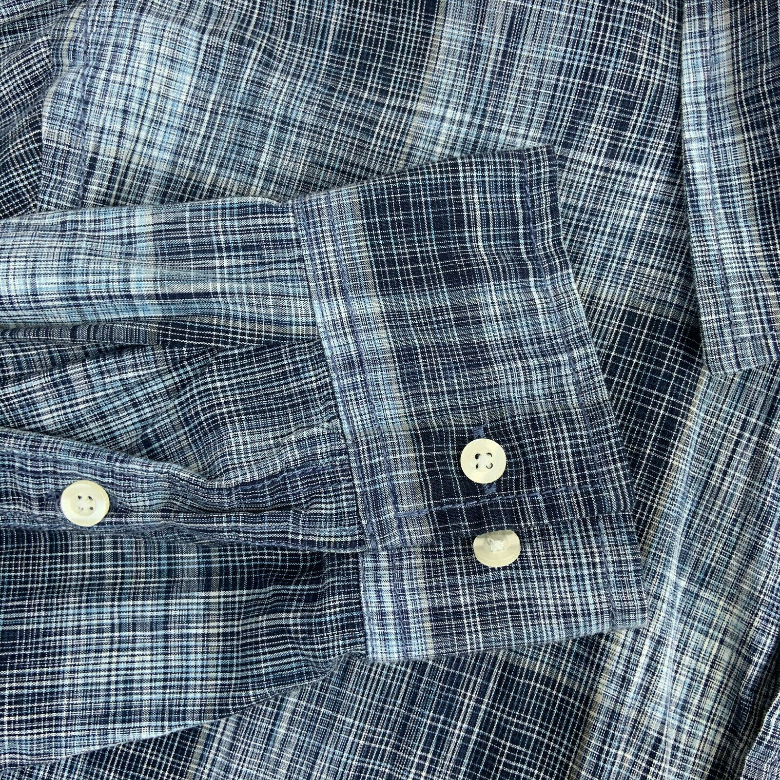 Sonoma Button Up Shirt Mens XL Blue Check Long Sleeve Casual Cotton ...