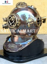 Antique Diving Divers Helmet Us Navy Mark V Boston Mass Helmet Copper & Brass