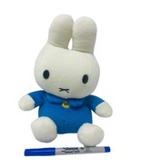 Miffy Plush White Bunny Rabbit Blue Shirt Doll Dick Bruna Stuffed Animal Toy 9" - $14.85