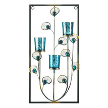 PEACOCK THREE CANDLE WALL SCONCE - $47.00