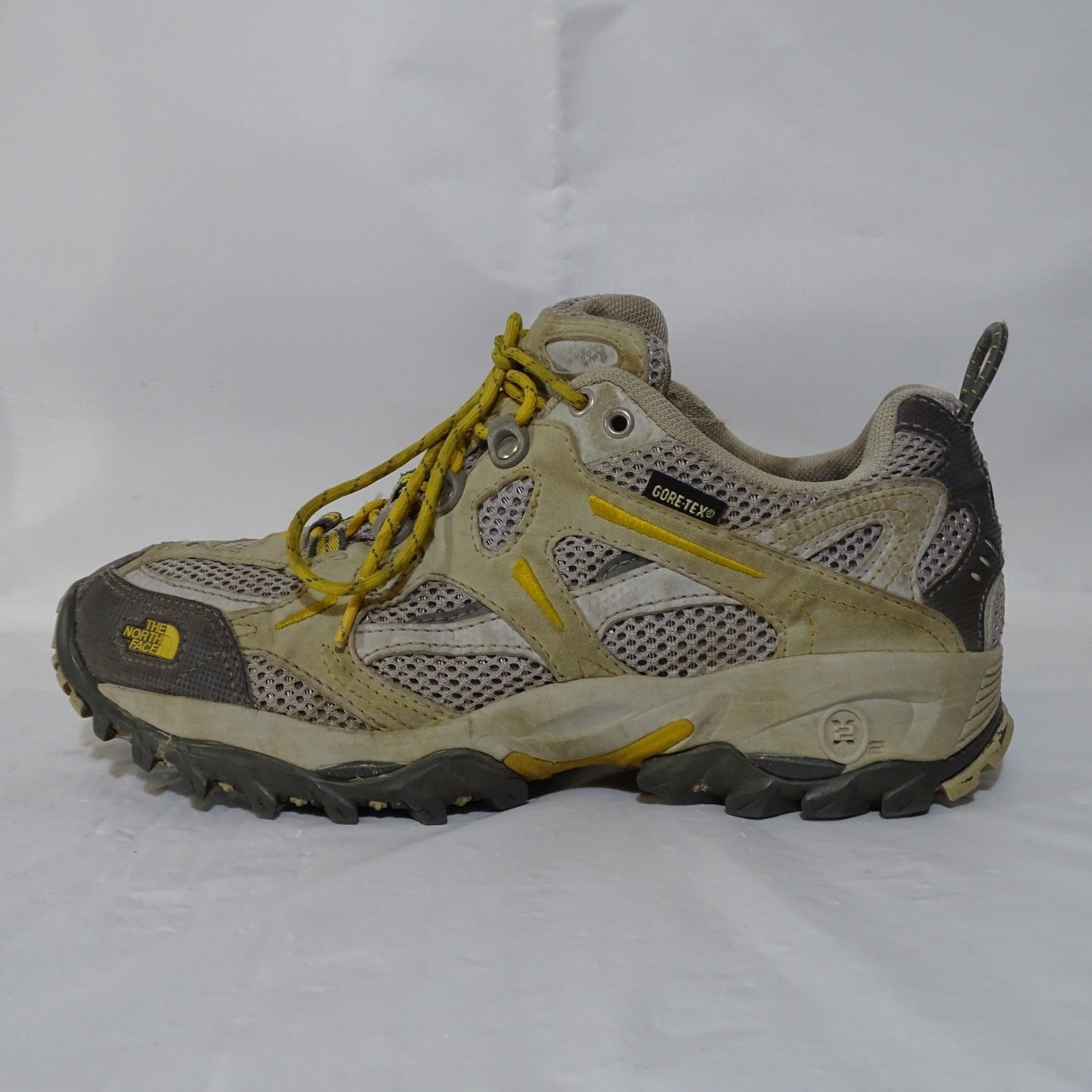 The North Face Hiking Shoes Vibram Sole Women Size 7.5 Tan Gray Mesh ...
