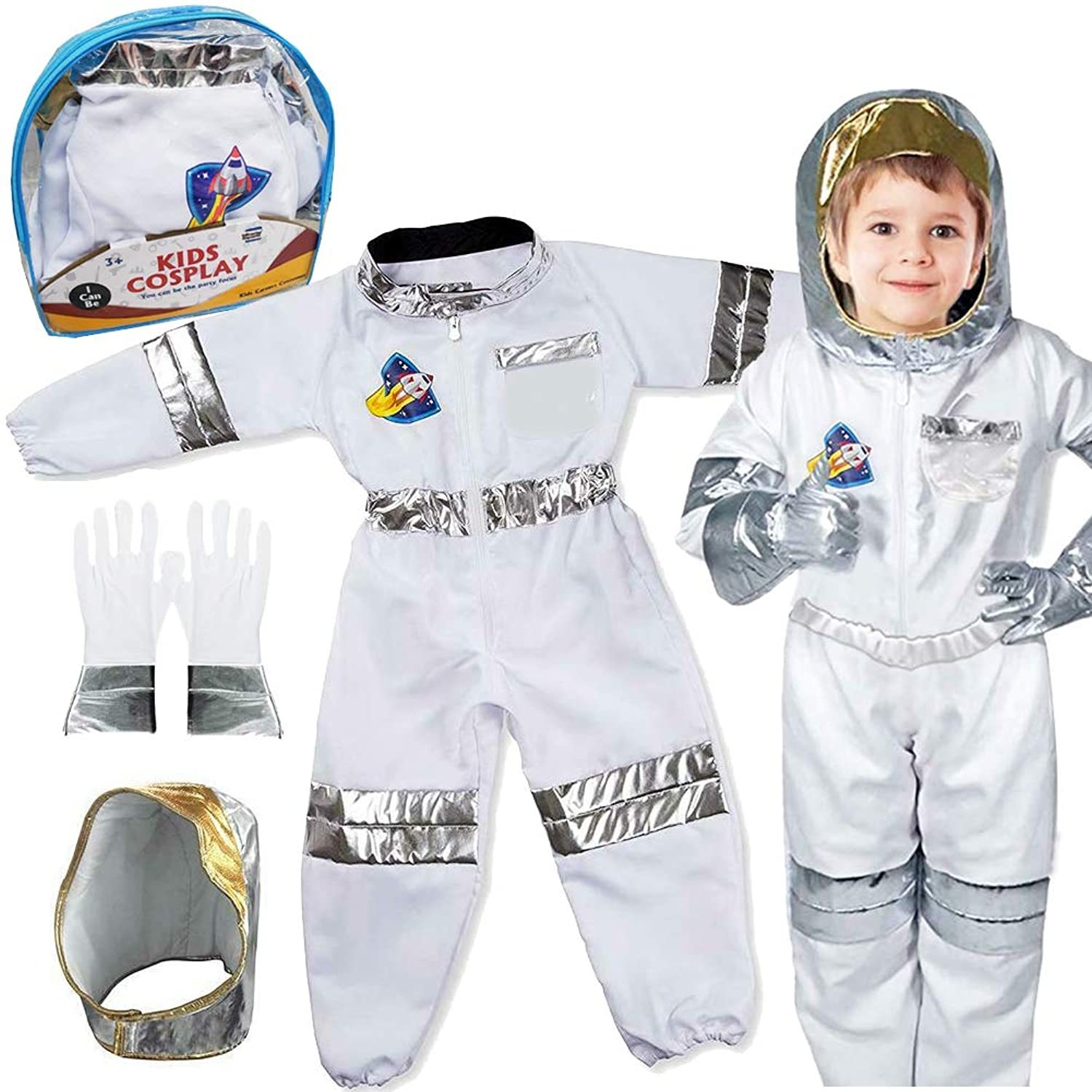 Children'S Astronaut Space Costume Space Pretend Dress Up Role Play Se
