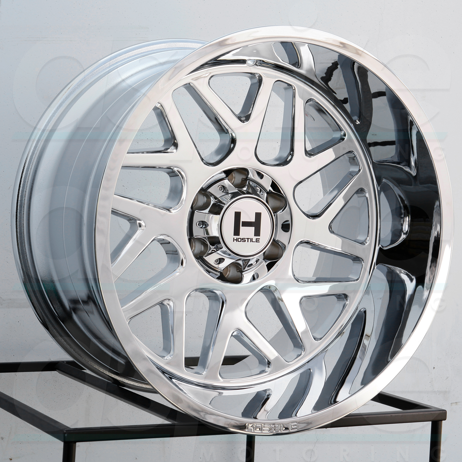 One 22x14 Hostile H108 Sprocket 8x170 76 Chrome Wheels Rims Wheels