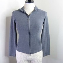 Express Gray Two-Way Zip Cotton Stretch Casual Athletic Lightweight Swea... - $5.99