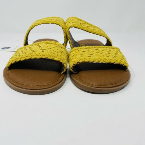 Universal Thread Women's Sz 9 Yellow Woven Slide Sandals Bryton Slip On New - Sandals & Flip Flops