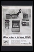 1955 RCA Victor Phonograph Framed 11x17 ORIGINAL Vintage Advertising Poster