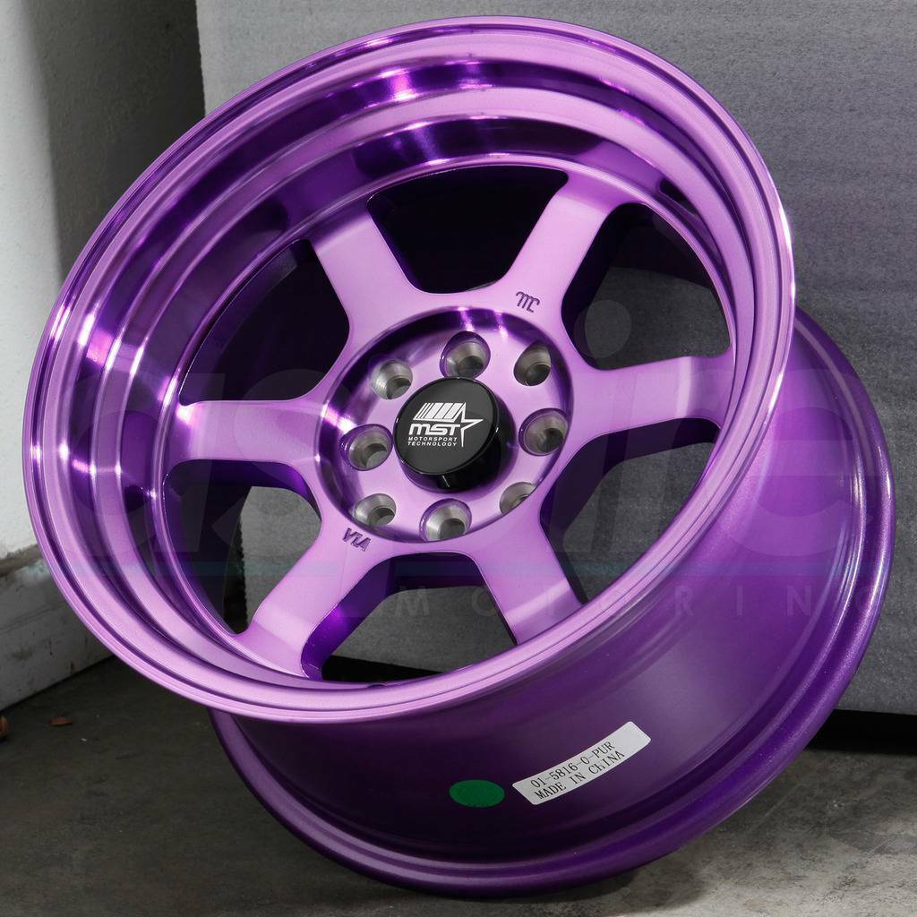 One 15x8 MST Time Attack 4x100/4x114.3 0 Cosmic Purple Wheels Rims - Wheels