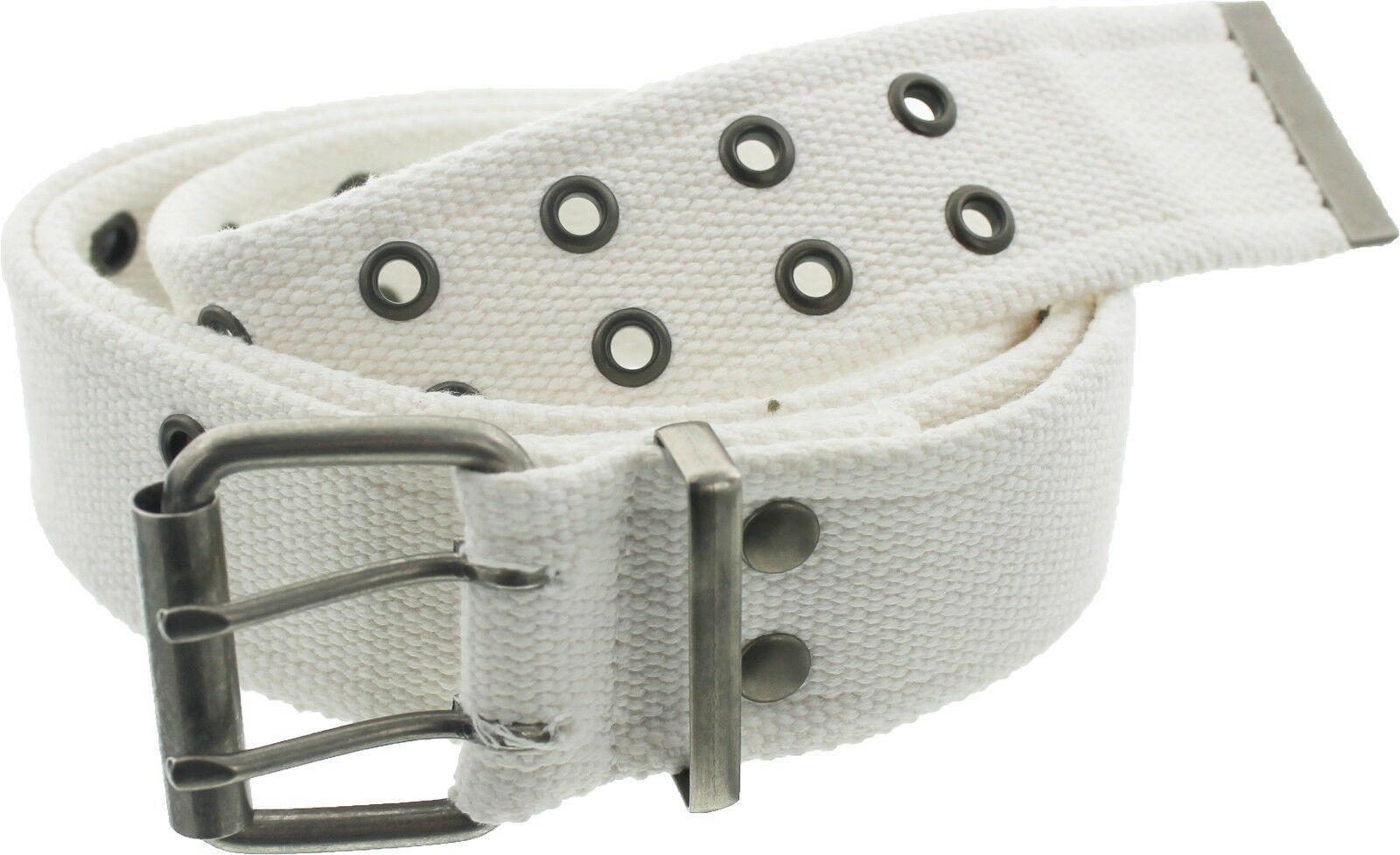 Military Double Prong Canvas Belt, Heavy Duty Army Pistol Grommet Two