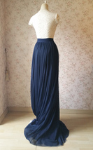 Navy Extra Long Tulle Skirt Wedding Full Maxi Wedding Bridesmaid Skirt Plus Size image 5