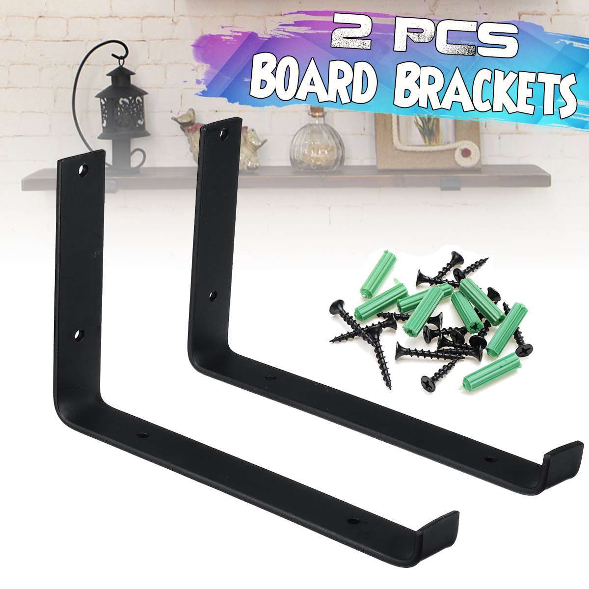 2pcs L Shape Bracket Cast Iron Heavy Duty Scaffold Board for Wall Shelf