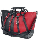 Harley Shoulder Bag Gothic Occult Alt Handbag with Knuckleduster Handles - $49.45