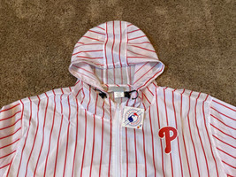 1/2 Zip Philadelphia Phillies Windbreaker Jacket Striped Men's Size 4XLT White - $39.99