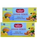 Caribbean Dreams Ginger-Lemon Tea Herbal / Tisana 24 Tea Bags Box 2 Boxes - $14.80