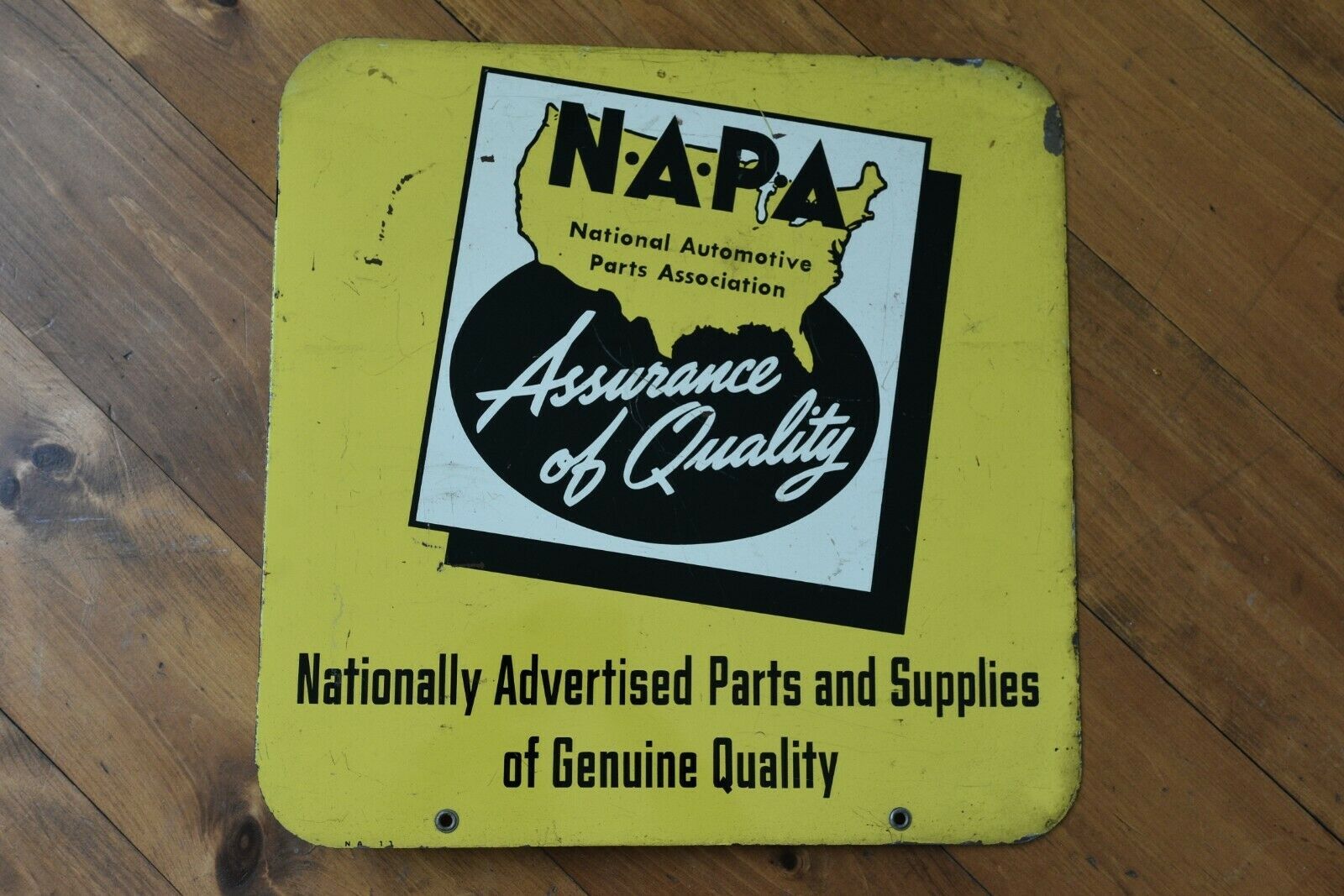 VINTAGE NAPA AUTO PARTS 1950'S DUAL SIDED METAL SIGN AUTHENTIC GARAGE ...