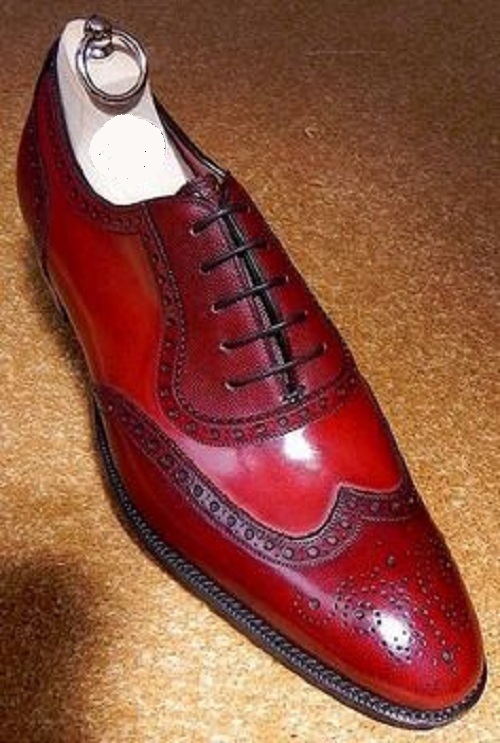 Handmade Men reddish brown formal wingtip shoes, Men spectator dress ...