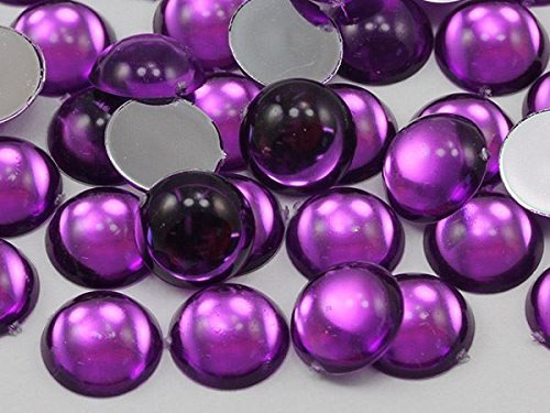KraftGenius Allstarco 5mm Purple Amethyst Lite .NAT02L Flat Back Acrylic Round C