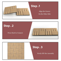 10 Pieces 12 x 12 Acacia Wood  Interlocking Check Deck Tiles image 5