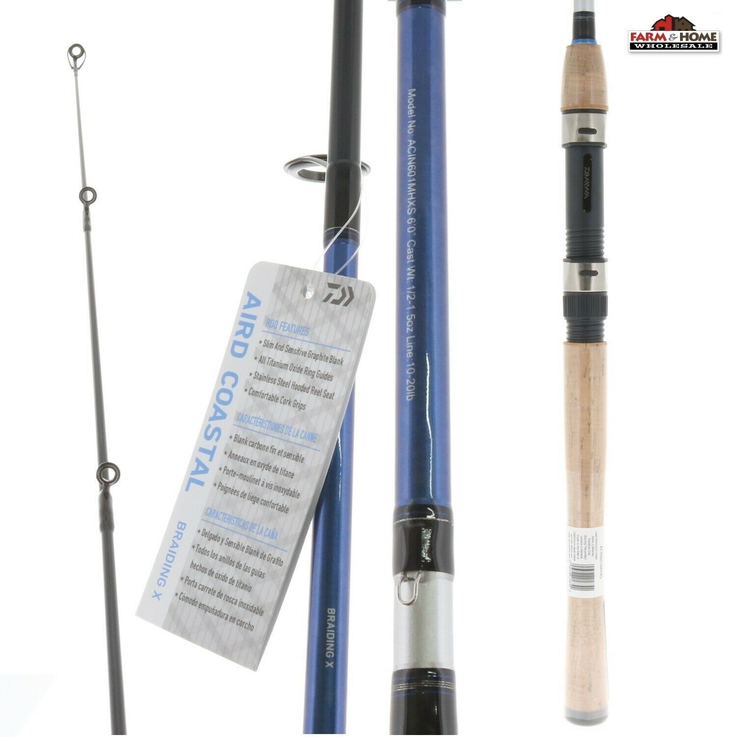 6" Daiwa Aird Coastal Medium Heavy Spinning Fishing Rod New