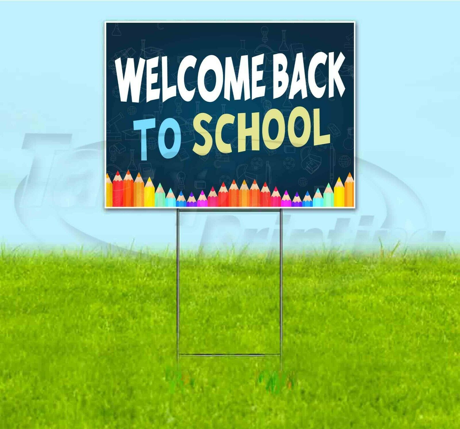 WELCOME BACK TO SCHOOL 18x24 Yard Sign WITH STAKE Corrugated Bandit USA ...