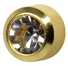 Universal April Ear Piercing Birthstones 12 Pair Diamond 24 K Gold Carti... - $15.00