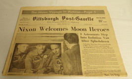ORIGINAL Pittsburgh Post Gazette July 25 1969 Apollo 11 Astronauts / R Nixon image 1