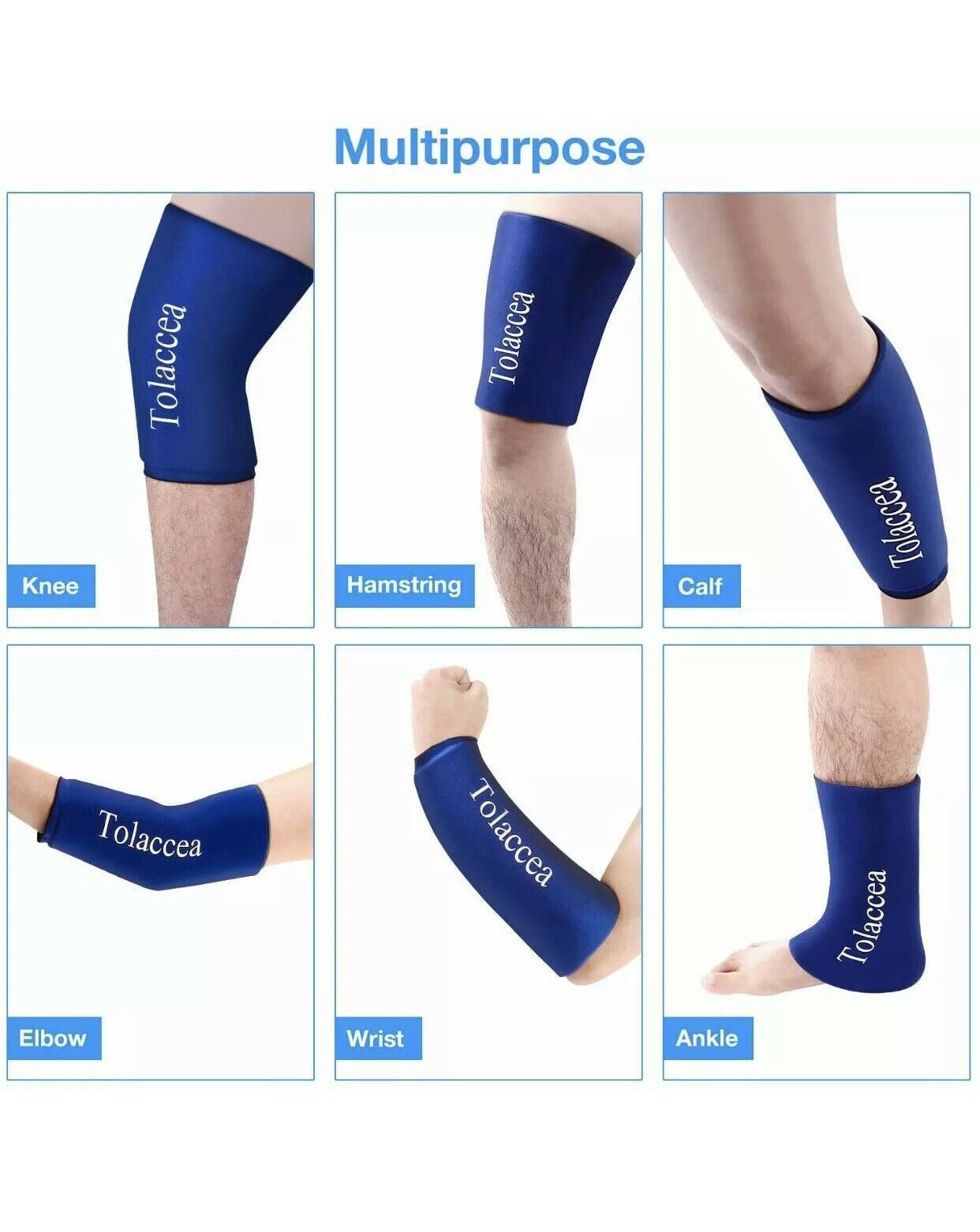 Tolaccea Hot & Cold Therapy Compression Sleeve, Blue, Size Small - Cold ...