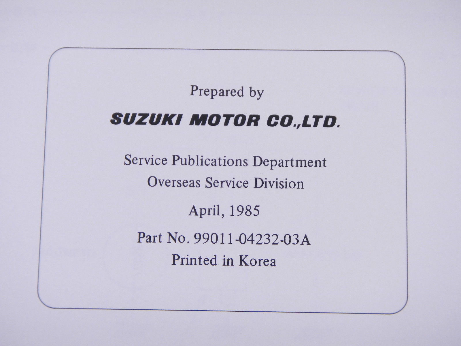 ... 86 SUZUKI LT50 OEM NOS ORIGINAL DRIVER'S OWNER'S MANUAL 1986 ...