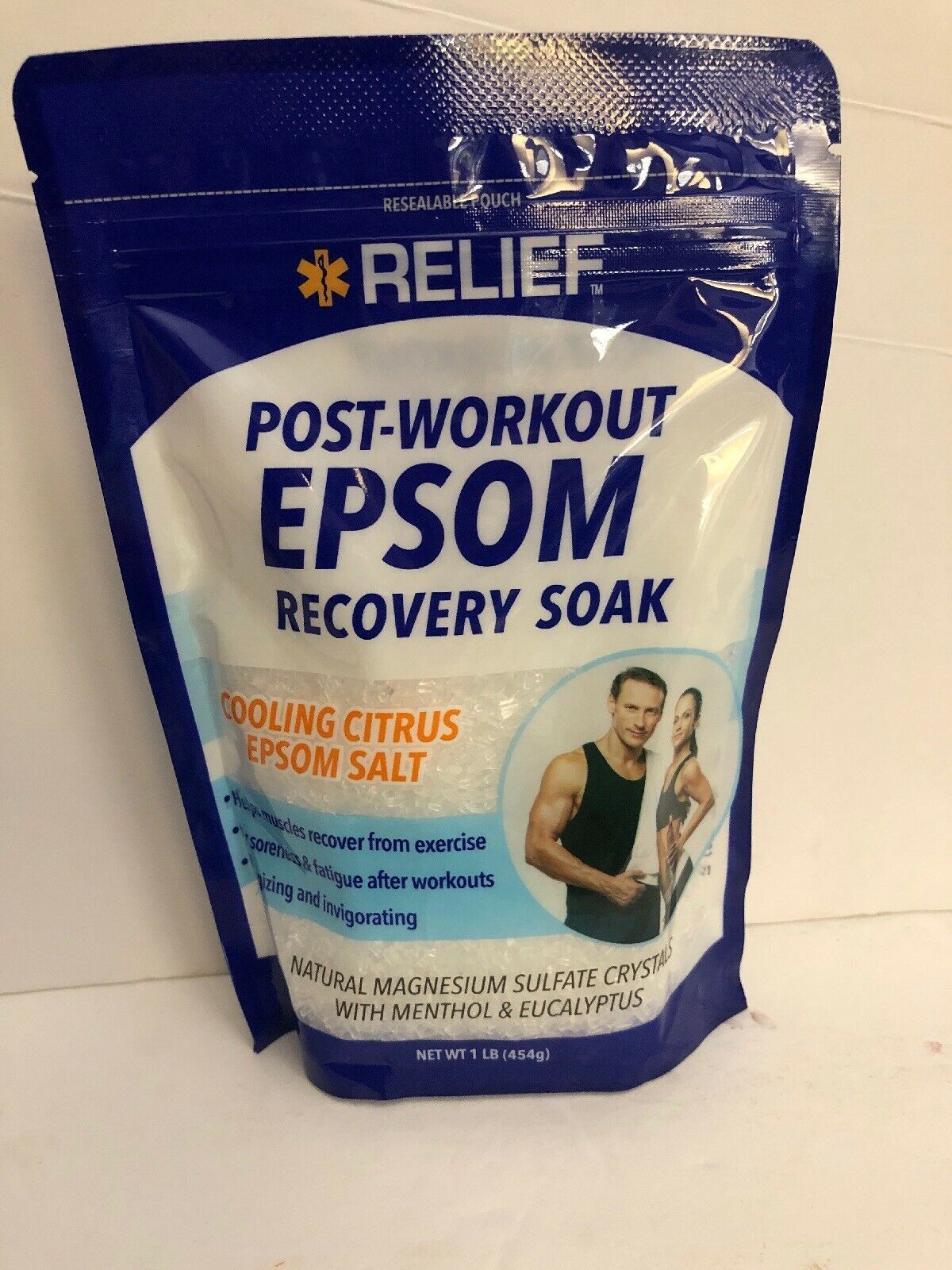 Relief Epsom Salt Post Workout Recovery Citrus Soak 16 oz RARE SHIPS N