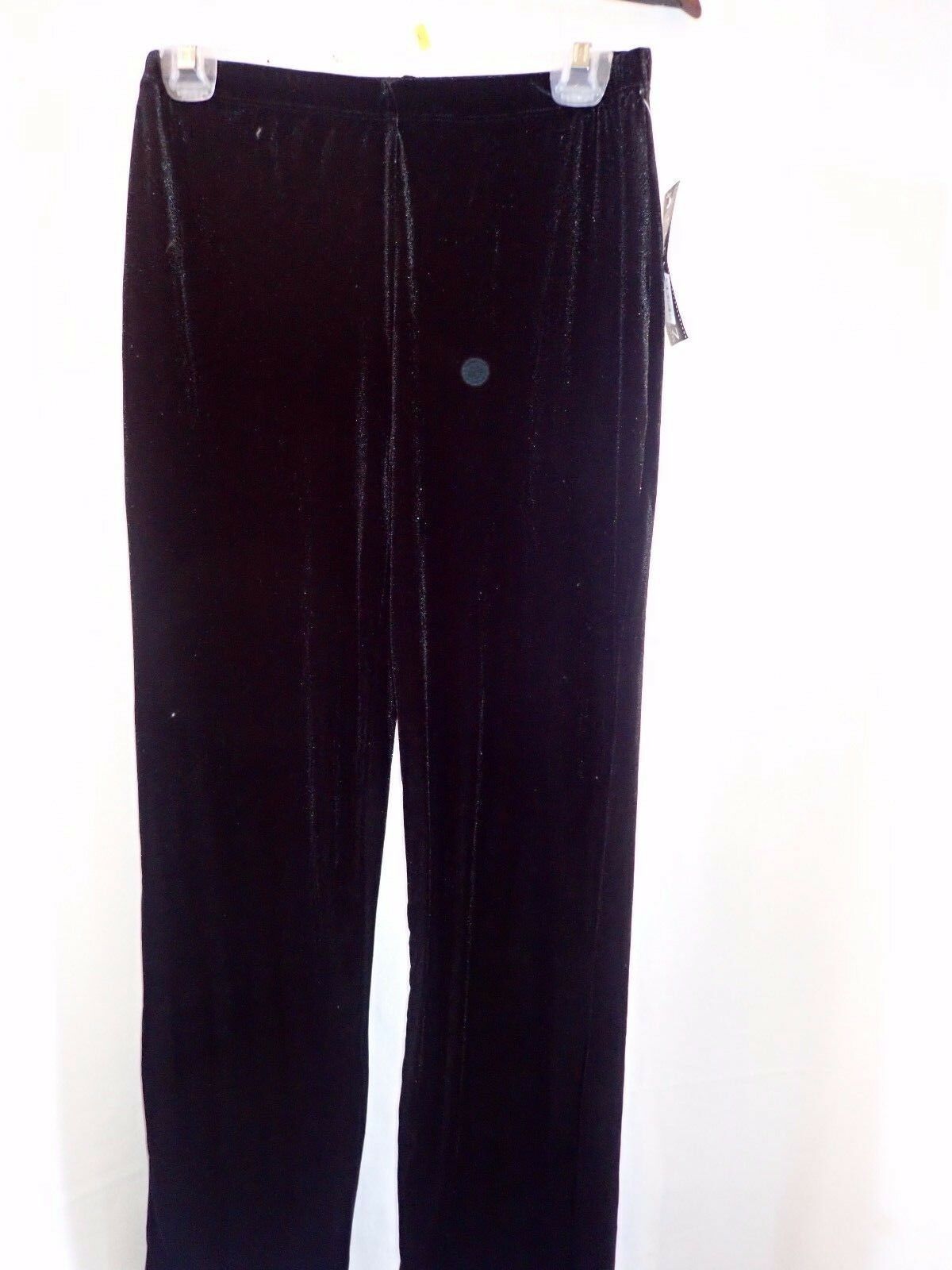Elementz Petite Wide Leg Velour Pull-On Pants Black Petite Small (480 ...