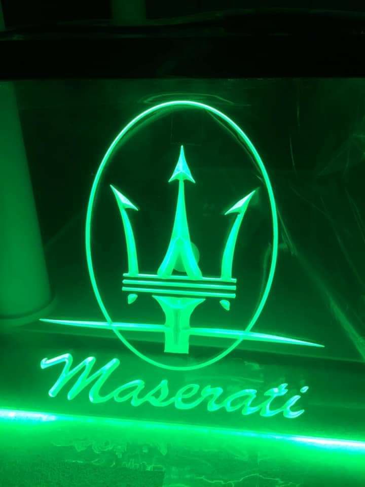 Maserati LED Neon Sign Hang Signs Wall Home Decor, Room, Garage Craft
