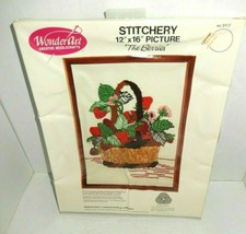 Vintage WonderArt Stitchery The Berries Embroidery Kit 12 x 16 Picture - $24.00