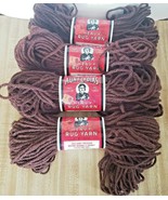 4 Skeins Aunt Lydia’s Heavy Rug Yarn 425 Wood Brown 70 Yds. Each 100% Po... - $23.76