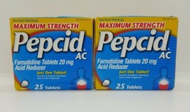 2X Pepcid AC Max Strength Acid Reducer 25 Tablets Each 50 Total Exp. 06/... - $14.89