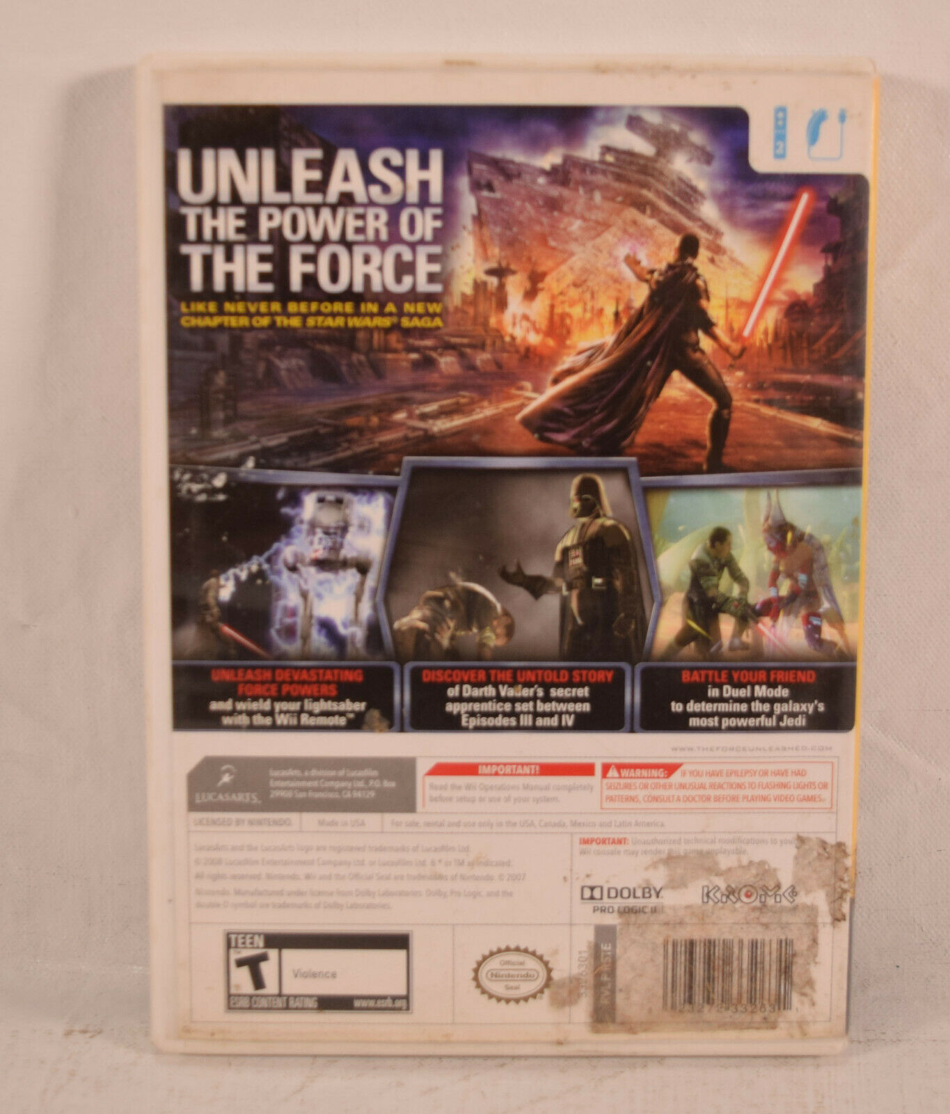 Star Wars The Force Unleashed for Nintendo Wii 2008 Video Games