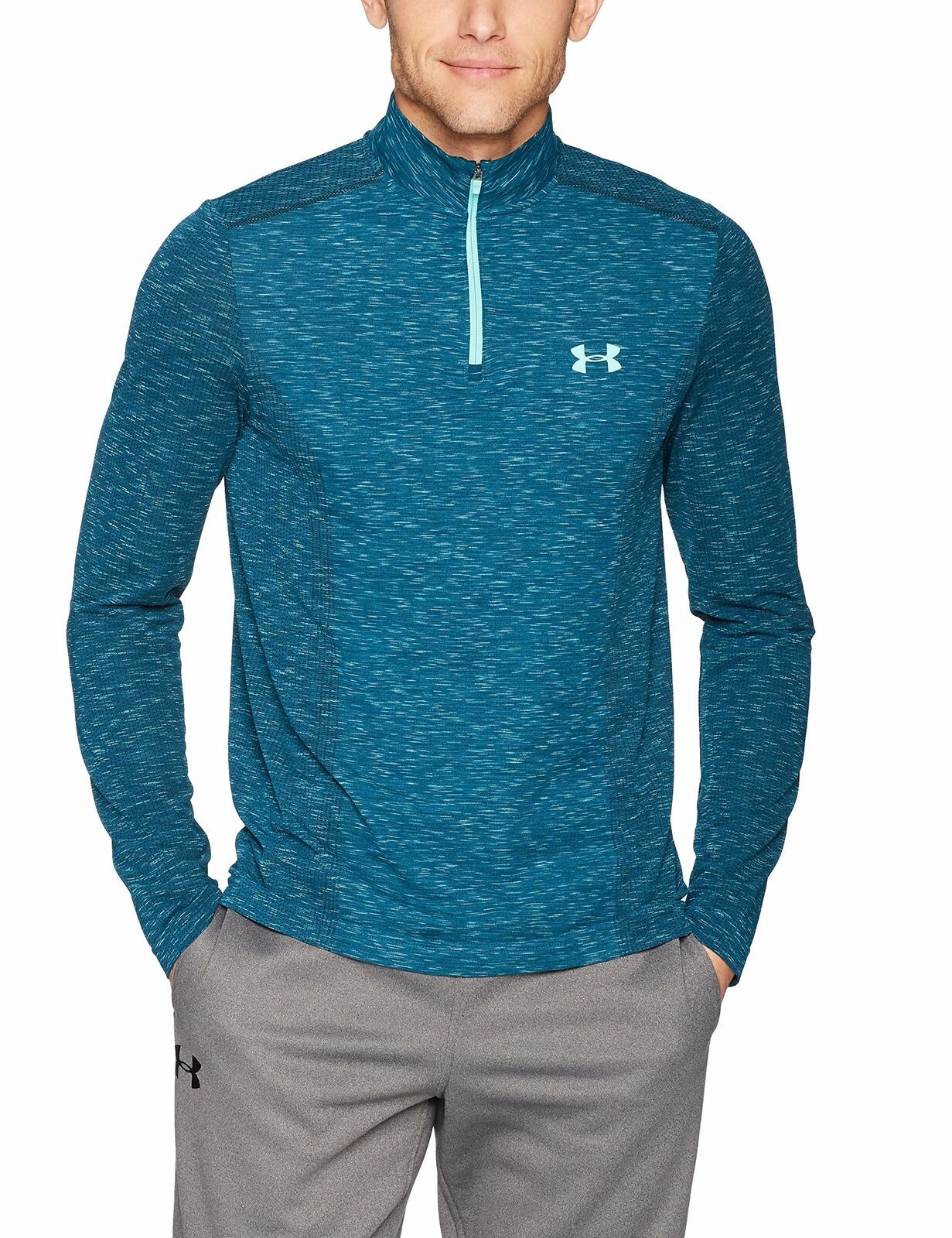 New Mens Under Armour Fitted Threadborne Seamless 1 4 Zip Shirt Red 3xl Clothing Shoes Accessories Men